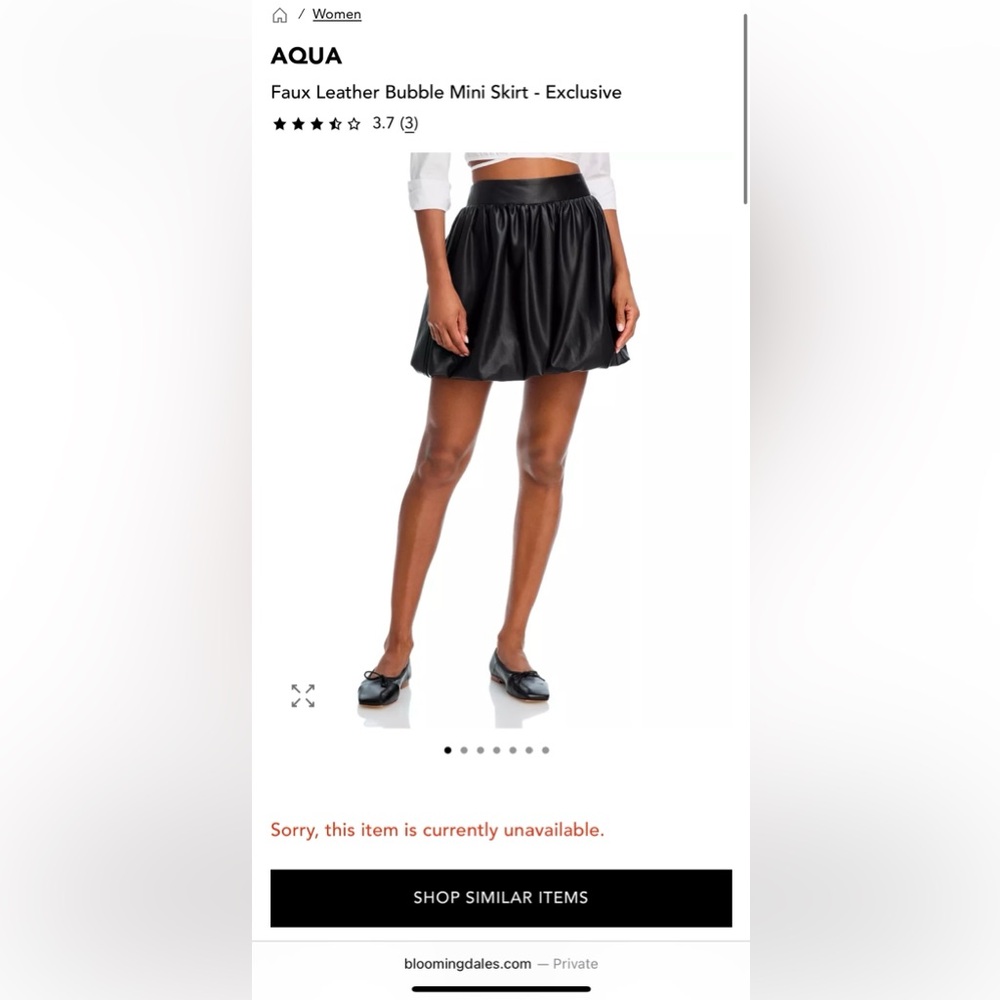 Aqua Faux Leather Black Mini Skirt